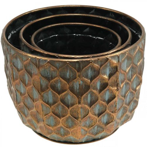 Floristik24 Vaso de flores vintage cachepot cor cobre Ø22/28/35cm conjunto de 3