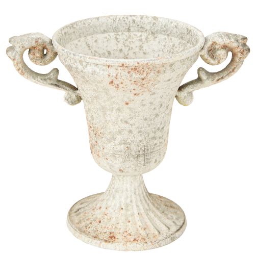 Itens Copo decorativo vintage de metal com alça Shabby Chic H14,5cm