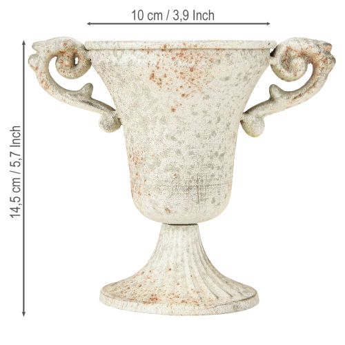 Itens Copo decorativo vintage de metal com alça Shabby Chic H14,5cm