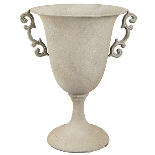 Itens Copo decorativo vintage com alças decoração de metal cinza Alt.30cm