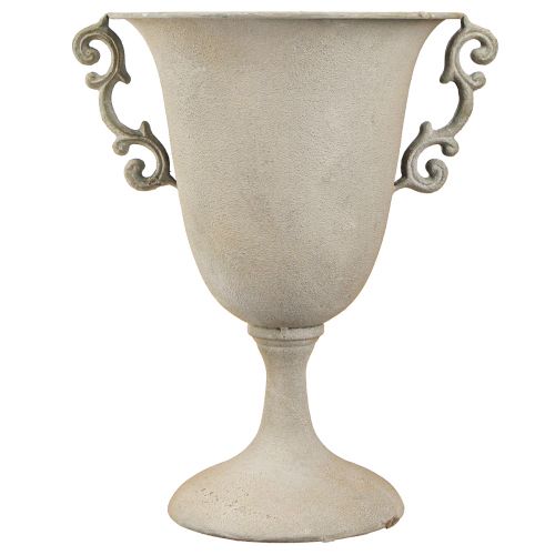 Itens Copo decorativo vintage com alças decoração de metal cinza Alt.30cm