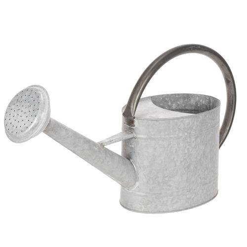 Regador vintage de metal, cinza prateado, elegante peça de decoração para jardim, vaso de flores, 53 cm de comprimento x 29 cm de altura. comprar | Floristik24.pt