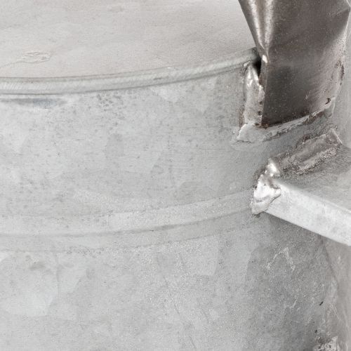Regador vintage de metal, cinza prateado, elegante peça de decoração para jardim, vaso de flores, 53 cm de comprimento x 29 cm de altura. | Floristik24.pt