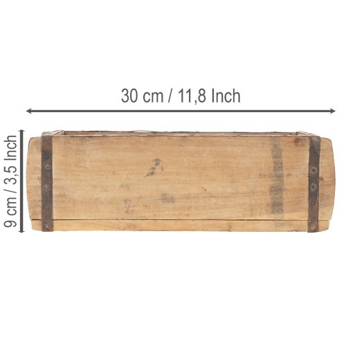 Vaso de madeira vintage em formato de tijolo, 30 cm | Floristik24.pt