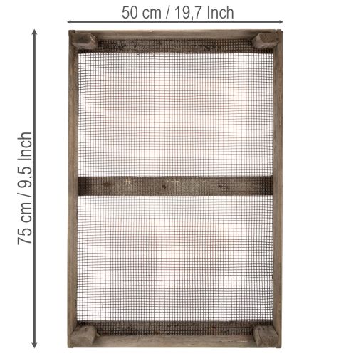 Itens Caixa de madeira vintage com tela de arame, estilo rústico, escorredor de cebola, decorativa, 75×50×14cm
