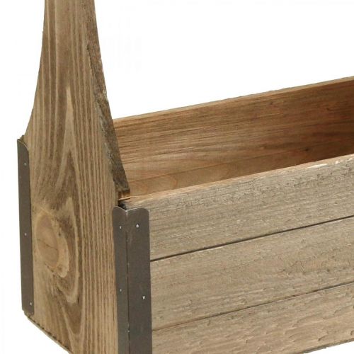 Caixa de madeira vintage para plantar caixa de ferramentas 28×14×31cm