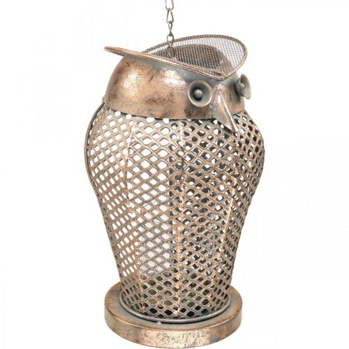 Itens Lanterna Vintage Coruja Lanterna de Jardim Porta-velas Dourado A 29cm