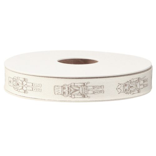Itens Fita decorativa de quebra-nozes vintage em creme para embrulho de presente festivo, largura 15 mm, comprimento 20 m