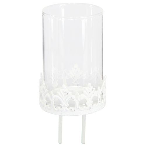 Floristik24 Suporte para tealight vintage para conectar branco Ø5,5cm Alt.8cm 4 unidades