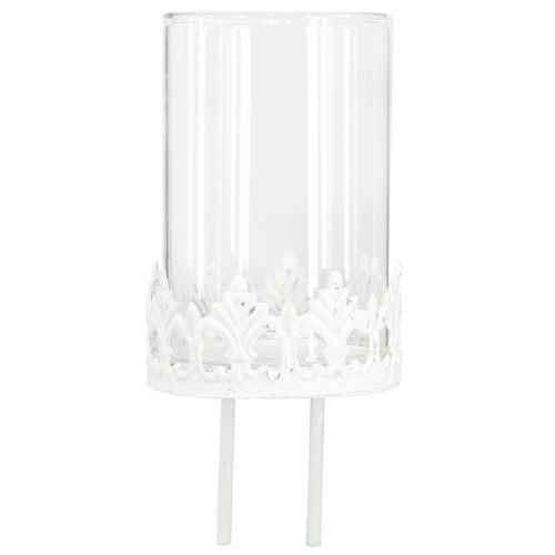 Floristik24 Suporte para tealight vintage para conectar branco Ø5,5cm Alt.8cm 4 unidades