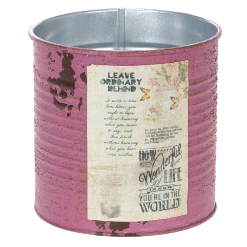 Floristik24 Vaso decorativo vintage em metal roxo, decoração de verão, Ø11cm A10,5cm