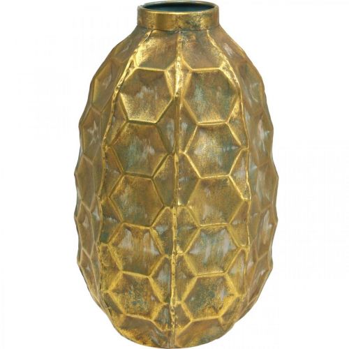 Vaso vintage vaso de flores de ouro look favo de mel Ø23cm H39cm