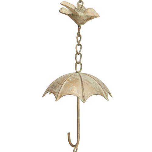 Itens Decoração vintage de metal com sino de vento e guarda-chuva de 70 cm