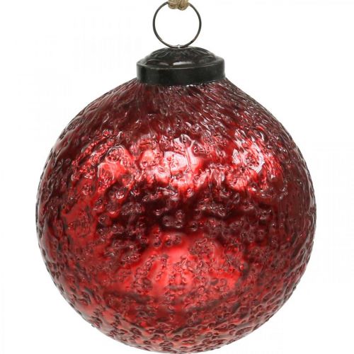 Itens Bolas de natal de vidro vintage bolas de árvore de natal vermelhas Ø10cm 2 peças