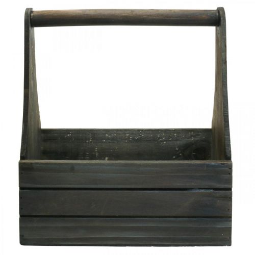 Floristik24 Floreira vintage em madeira marrom 28×14×31cm