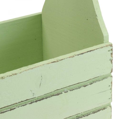 Floristik24 Floreira vintage em madeira verde 28×14×31cm