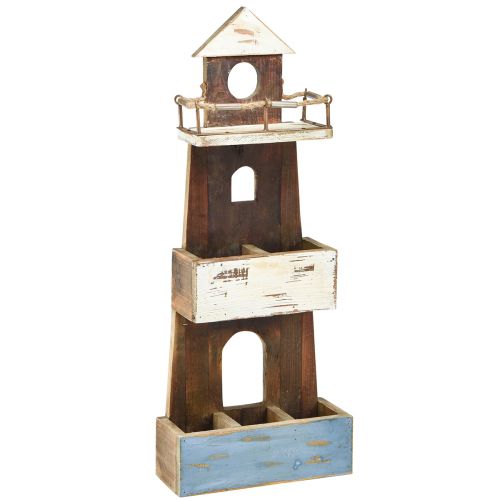 Itens Farol decorativo de madeira marítima vintage 30×11,5×75cm