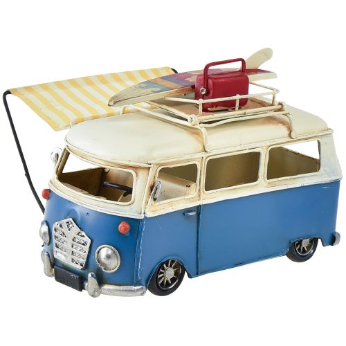 Floristik24 Decoração de mesa vintage ônibus decorativo em metal com moldura 20×15×13,5cm