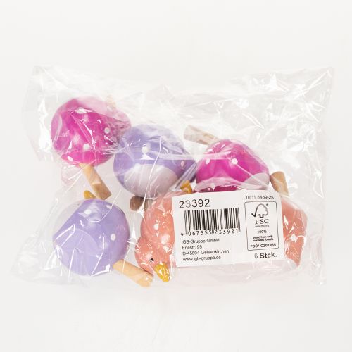 Itens Figura decorativa de pássaro, design fofo e colorido para sala de estar, 6 cm, 6 peças