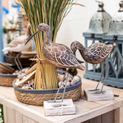 Floristik24 Escultura de madeira para banheiro decoração de pássaros aquáticos H22cm