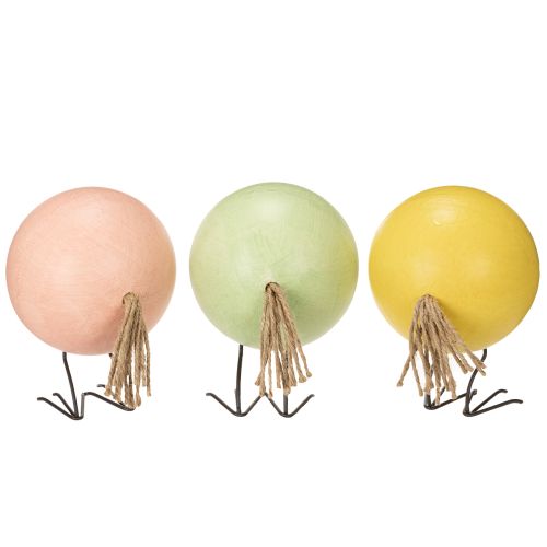 Itens Conjunto de 3 pintinhos decorativos, um enfeite alegre para a primavera e a Páscoa, 12 cm de altura.