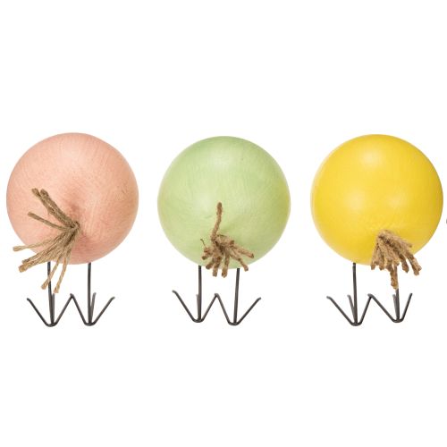 Itens Pintinhos decorativos com design arredondado para um toque leve e divertido, 9,5 cm, 3 peças