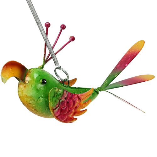 Floristik24 Pássaro para pendurar verde, rosa, laranja 18,5cm
