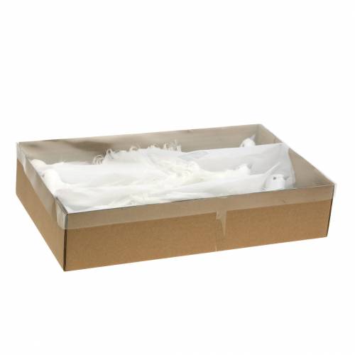 Floristik24 Pomba em fio branco 10cm 6pcs