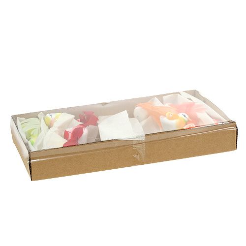 Floristik24 Bird 8cm cores sortidas 12pcs