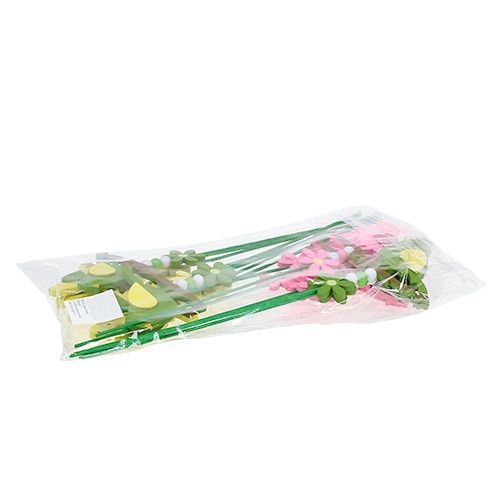 Floristik24 Bunda colorida de pássaro. na haste 12cm L30cm 15pcs