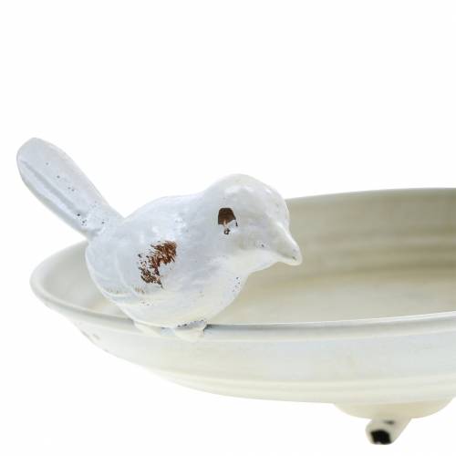 Floristik24 Comedouro para pássaros para pendurar creme de metal, grelha Ø21cm A27cm