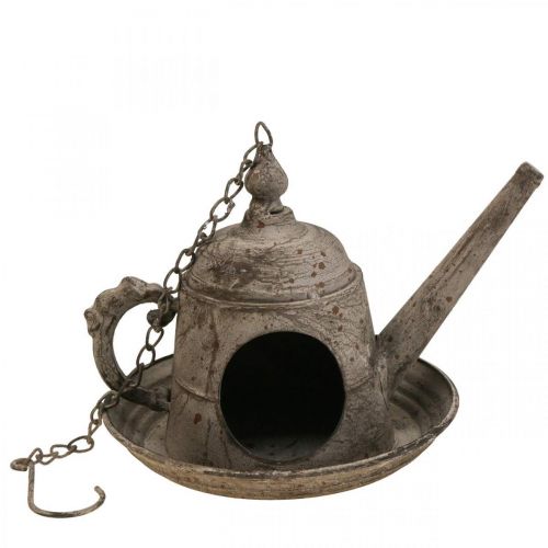 Floristik24 Casa de pássaros decorativa vintage jarro decorativo de metal para pendurar H51cm