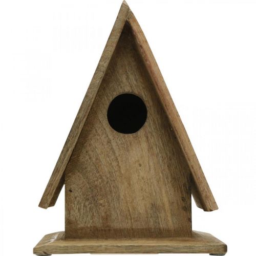 Floristik24 Casa decorativa para pássaros, caixa de nidificação p/ pé madeira natural Alt. 21cm