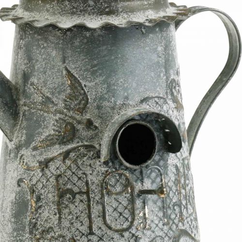 Floristik24 Casa de passarinho decorativa vintage, jarra decorativa de metal para pendurar Alt. 28,5cm
