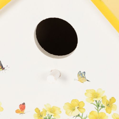 Itens Casinha de pássaros decorativa com estampa floral para uso interno e em varandas, 21 cm