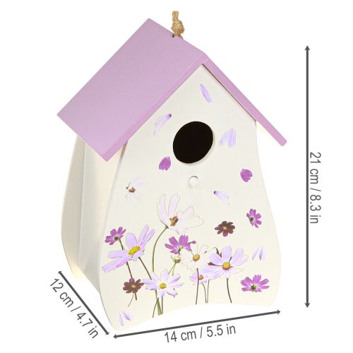 Itens Casinha de pássaros com estampa floral primaveril, decoração para varanda ou apartamento, 21 cm