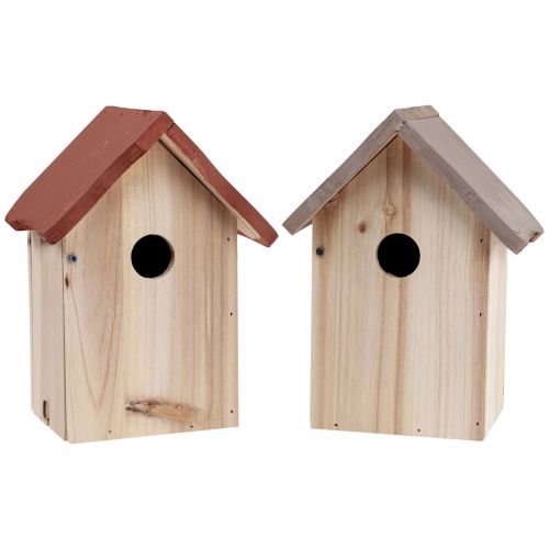 Caixa de nidificação para casinha de passarinho em madeira castanho natural/bege 23cm 1ud
