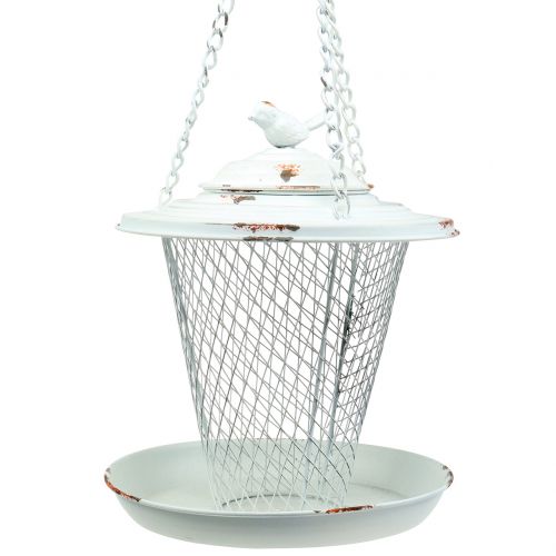 Floristik24 Comedouro de pássaros para pendurar branco antigo Ø22cm Alt.26,5cm