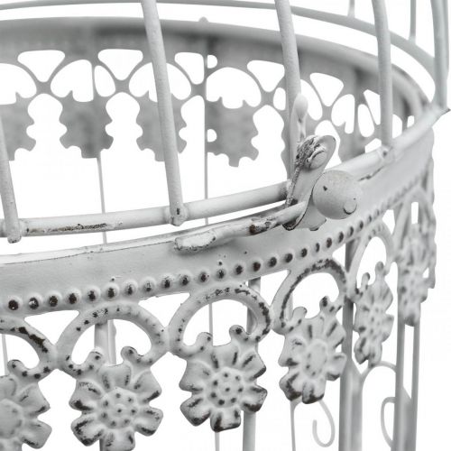 Floristik24 Gaiola para pendurar aviário decorativo branco surrado Alt.31,5cm