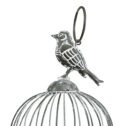 Floristik24 Gaiola com vidro tealight Ø10,5cm Alt.21cm cinza