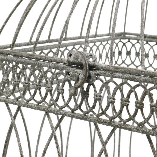 Floristik24 Pássaro aviário vintage angular cinza 21/17cm 2pcs