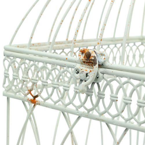 Floristik24 Aviário de pássaros vintage quadrado branco 21/17 cm 2 unidades