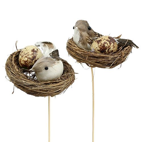 Ninho de pássaro em palito Ø7cm C24cm 6pcs