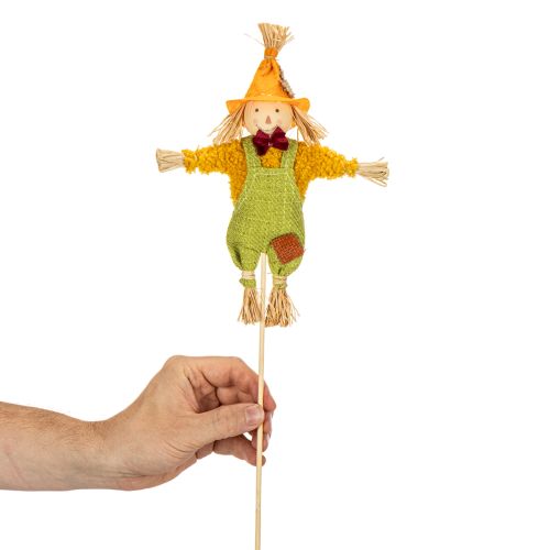 Figura decorativa de espantalho em um palito para artesanato e plantas, 60 cm | Floristik24.pt