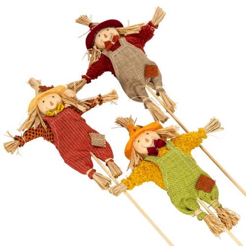Figura decorativa de espantalho em um palito para artesanato e plantas, 60 cm | Floristik24.pt