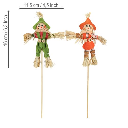 Itens Estacas de flores de espantalho verde laranja H16cm 16 peças