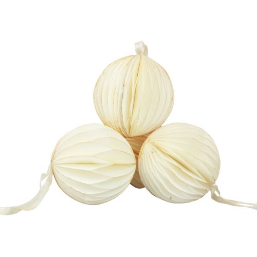 Itens Bolas de favo de mel bolas de favo de mel natal glitter branco Ø7cm 4 unidades