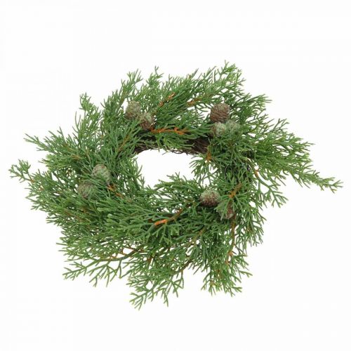 Floristik24 Coroa de zimbro artificial, coroa decorativa de zimbro, cones Ø25cm