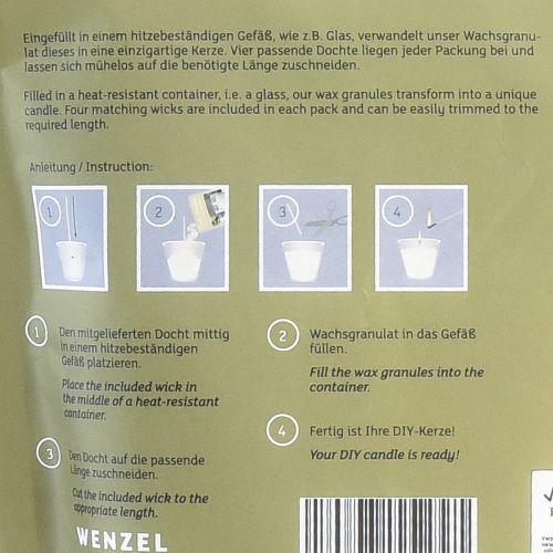 Itens Grânulos de cera branca areia para velas com pavio 400g