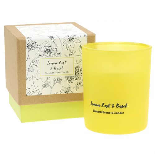 Floristik24 Vela perfumada em copo de manjericão com limão Ø7cm